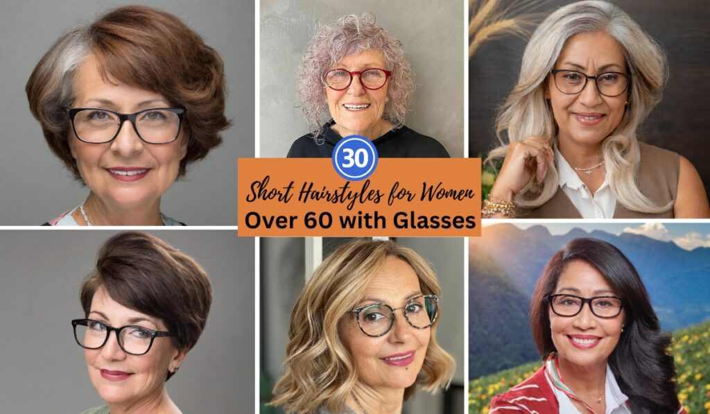 Short Hairstyles for Women Over 60 with Fine Hair and Glasses – Stylish