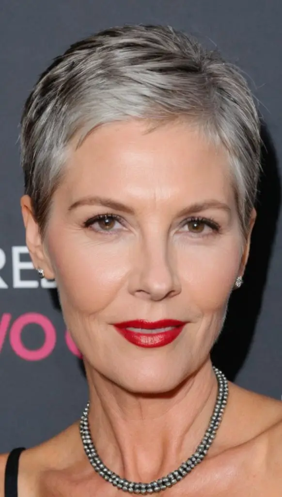 Slicked Back Style on Short Grey Hair