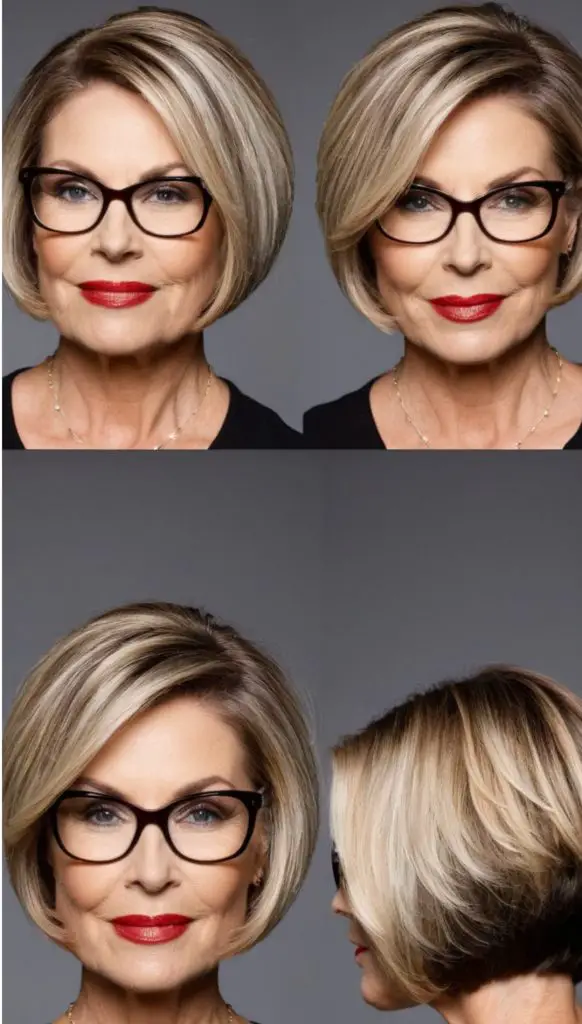 Short Stacked Bob with Glasses