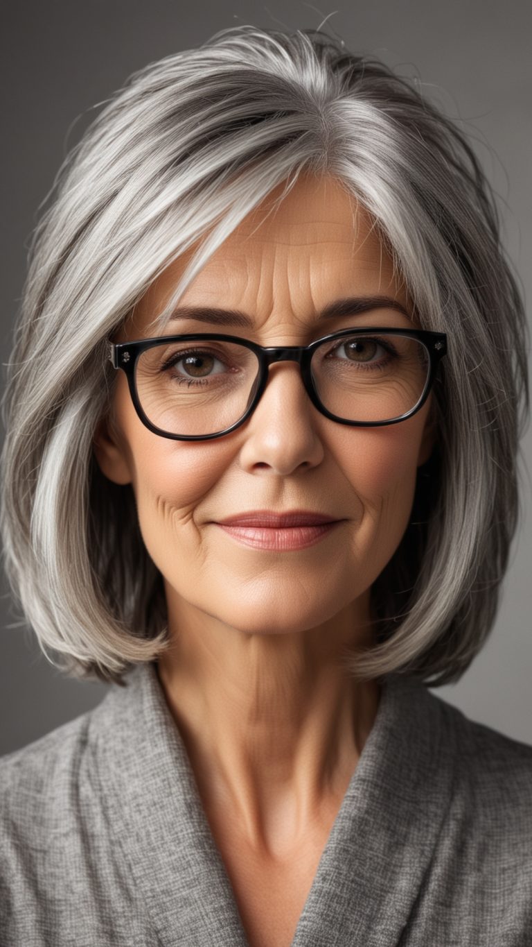 20 Medium Short Hairstyles for Fine Hair Over 60 With Glasses - Stylish