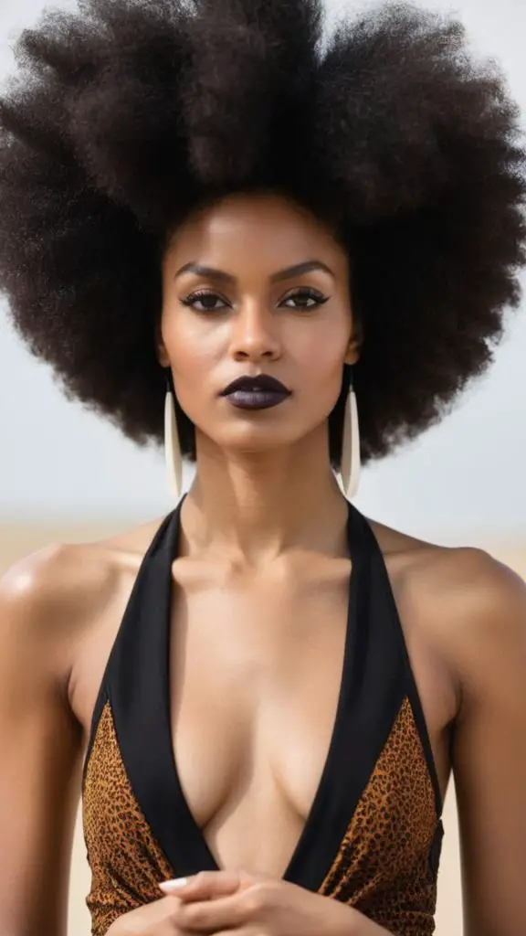 High Contrast Afro with Blonde Front