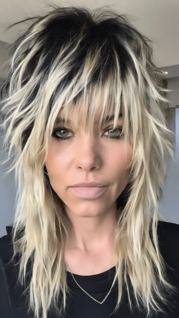 Choppy Shag with Disconnected Blonde Pieces