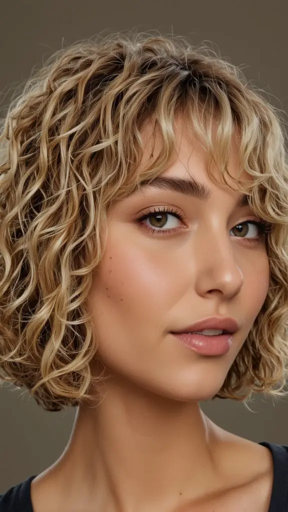 Jaw-Length Curly Bob