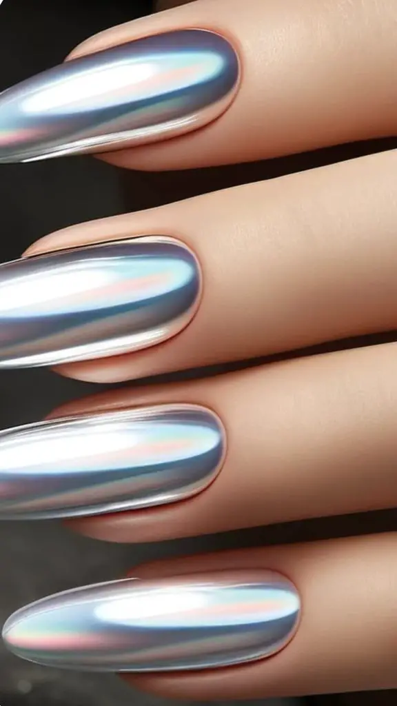 Pearl Chrome Nails