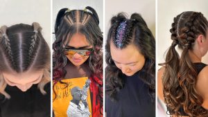 braids in front weave in back