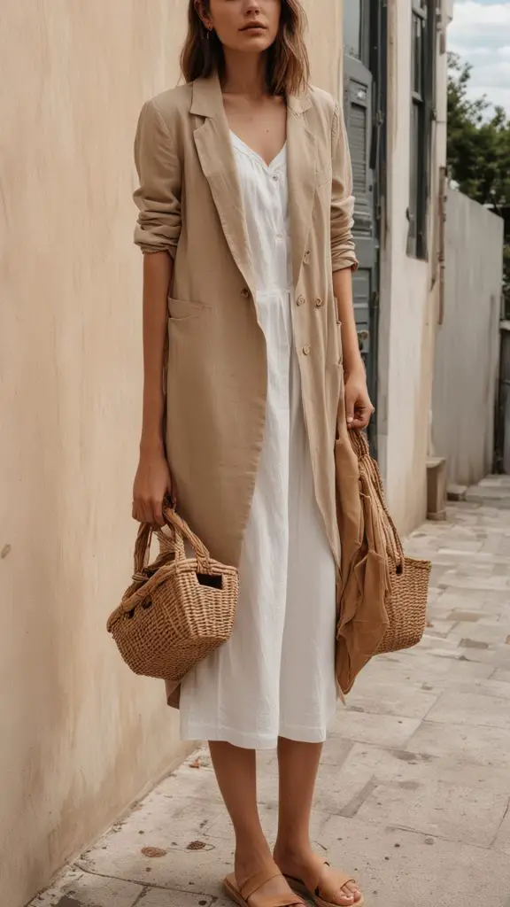 Slip Dress and Linen Blazer