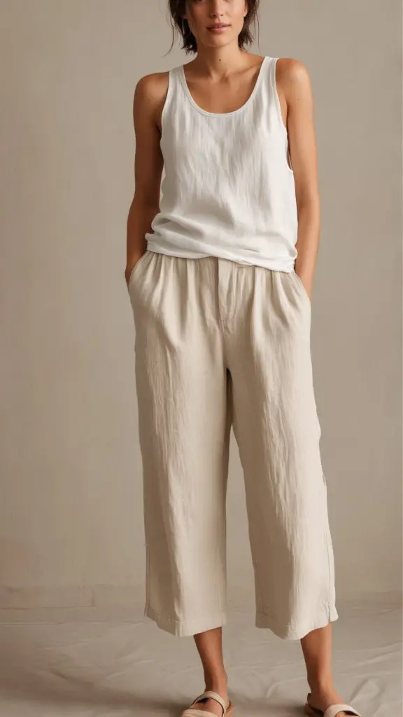 Neutral Tank and Linen Pants