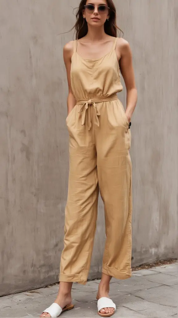 Jumpsuit and Flat Sandals