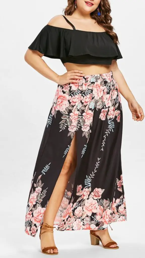 High-Waist Skirt and Crop Top