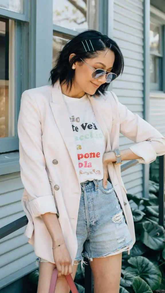 Graphic Tee and Blazer
