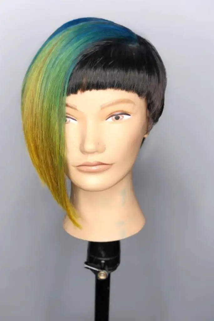 Asymmetrical Bob with Pastel Colors