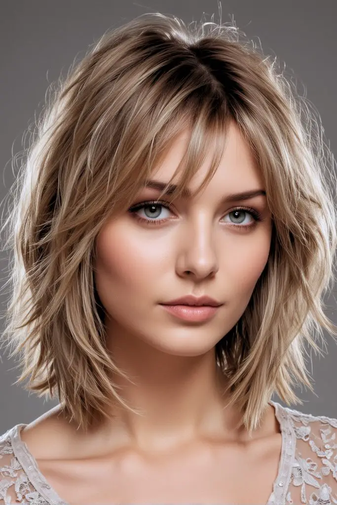 Feathered Lob Hairstyle