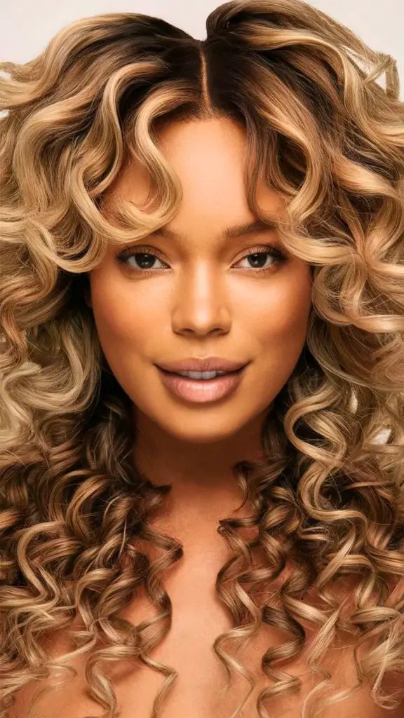 Face-Framing Middle Part Curls