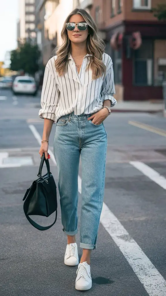 Jeans and Striped Shirt