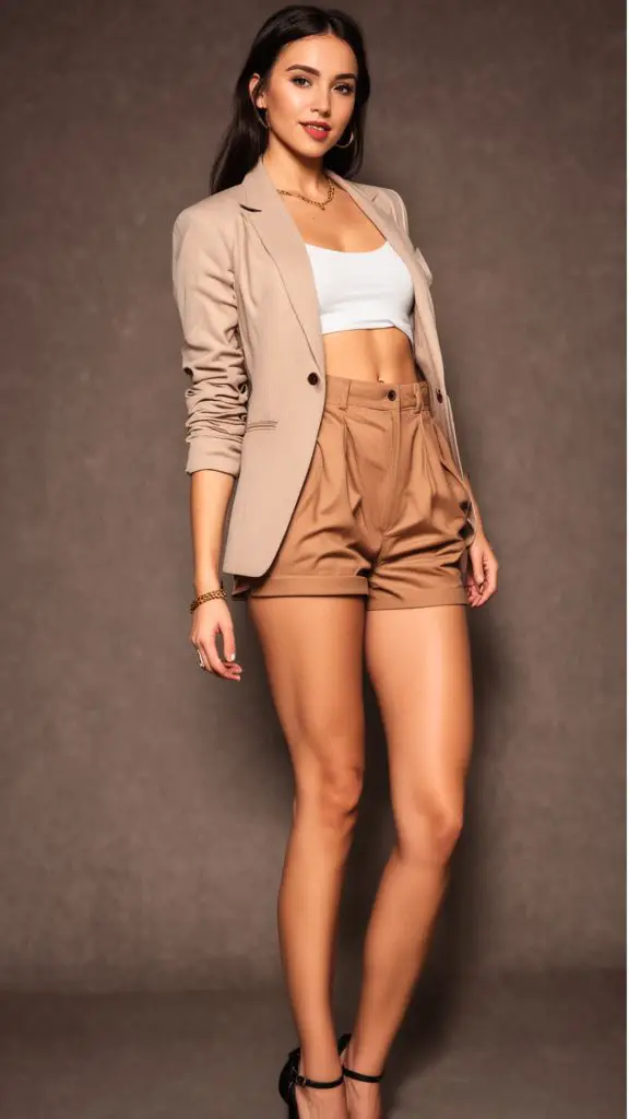 High-Waisted Shorts and Blazer