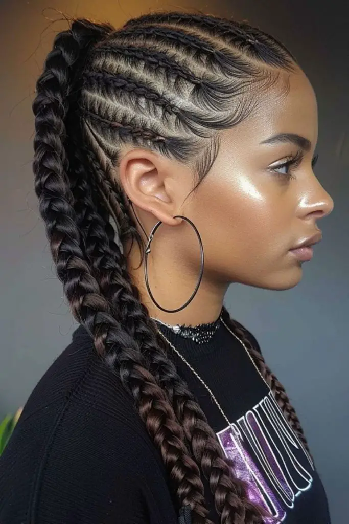 Classic cornrows reflecting cultural heritage beautifully.
