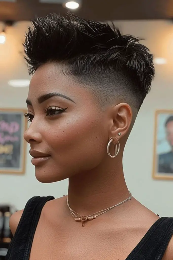 Bold undercut with textured top layers.