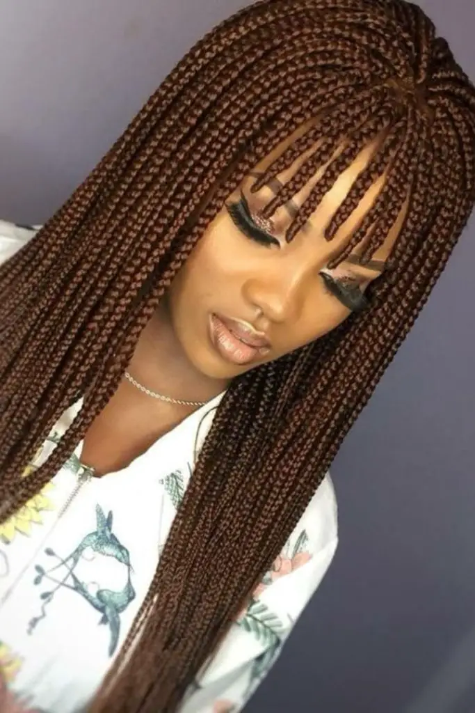 Soft fringed braid embracing a bohemian vibe.