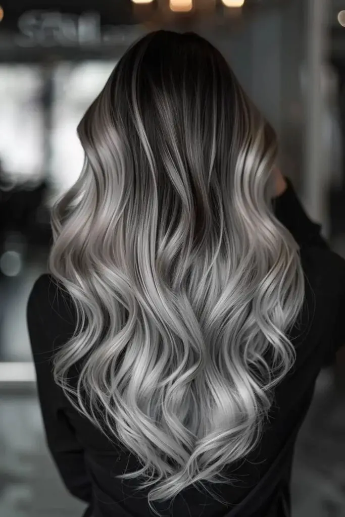 Steel-gray lowlights add sleek polish.