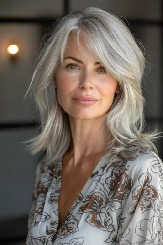 Iron-gray lowlights create an edgy look.