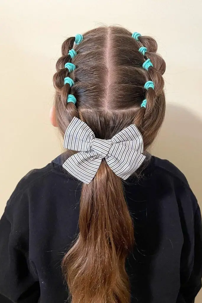 Whimsical knotted braid showcasing playful creativity.