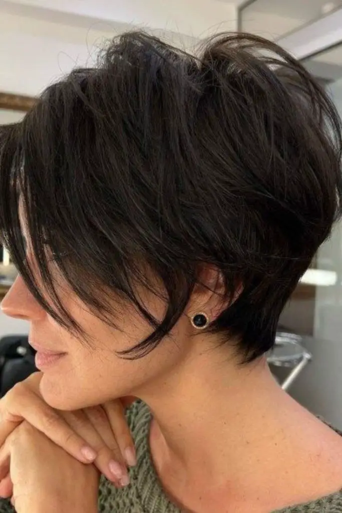 Messy textured stack for effortless look.