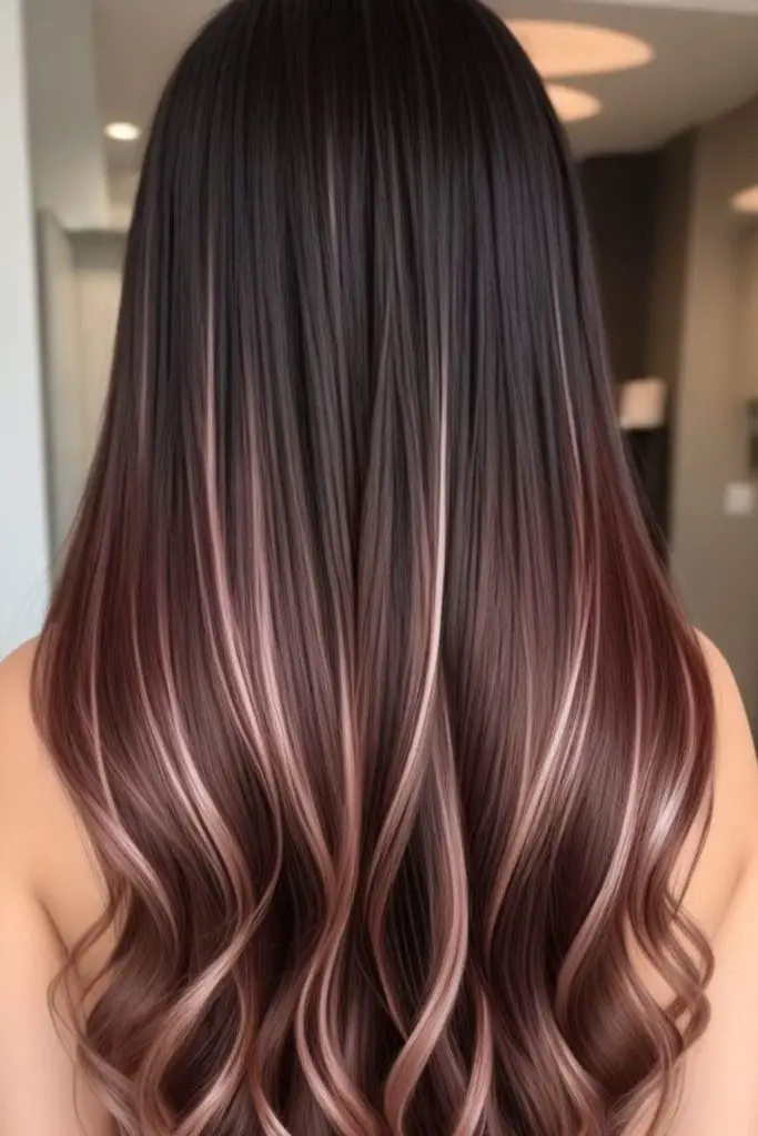 Caramel and rosy tones for modern glam.
