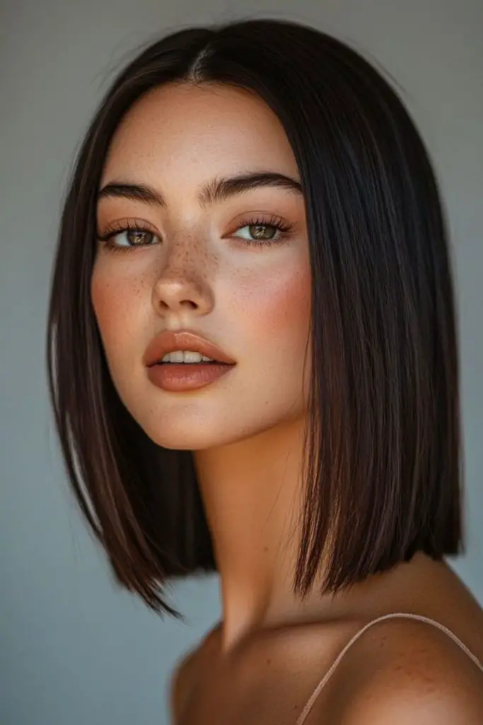 Glossy hair with sleek shine.