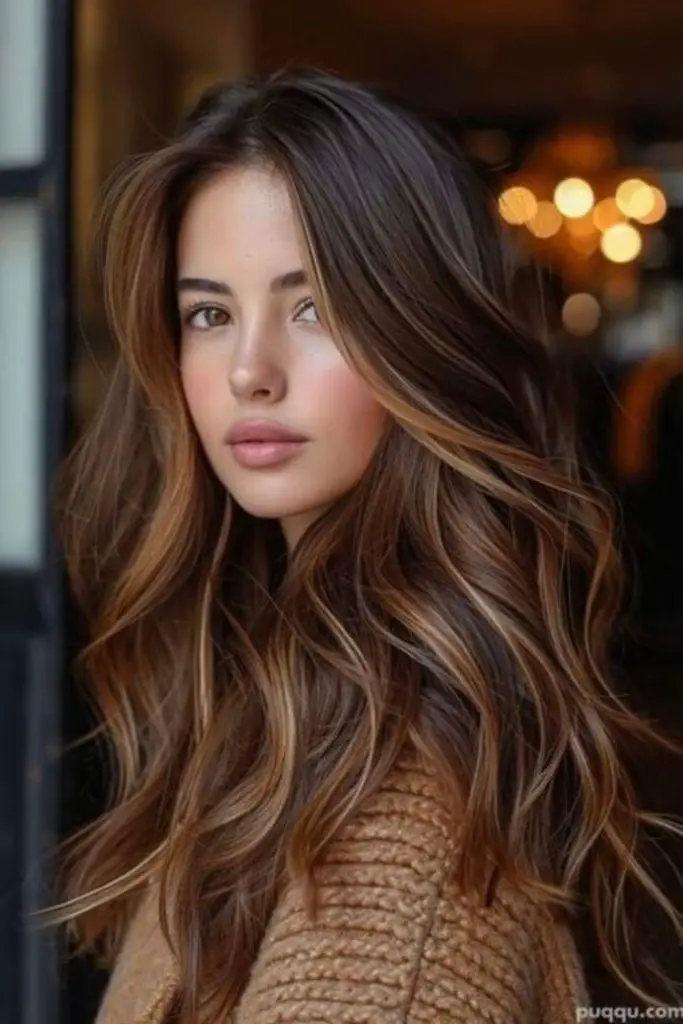 Smooth caramel highlights enhancing shine.