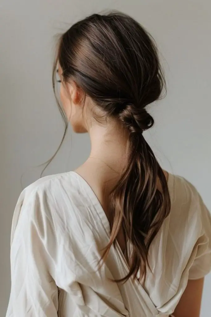 Smooth, low ponytail with confidence.
