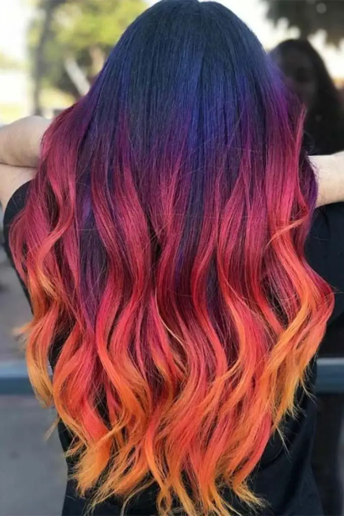 Stunning auburn and copper sunset hues.
