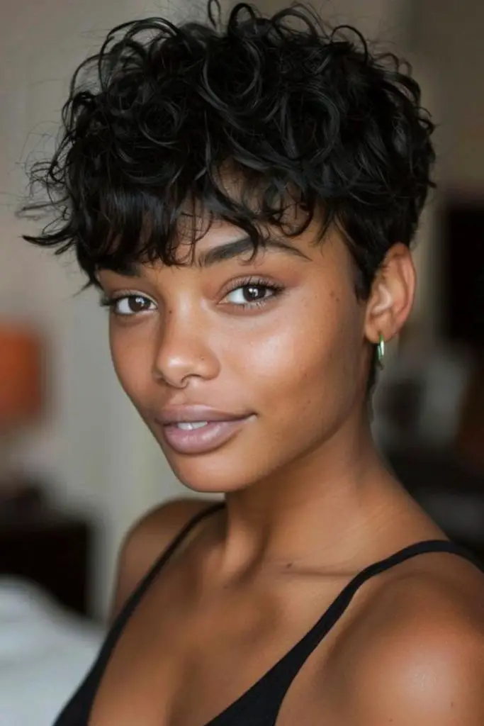 Tapered cut showcasing natural curls.