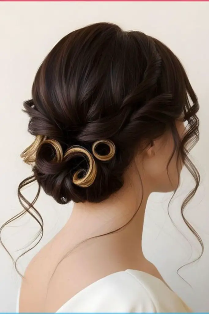 Twisted updo exuding effortless elegance.