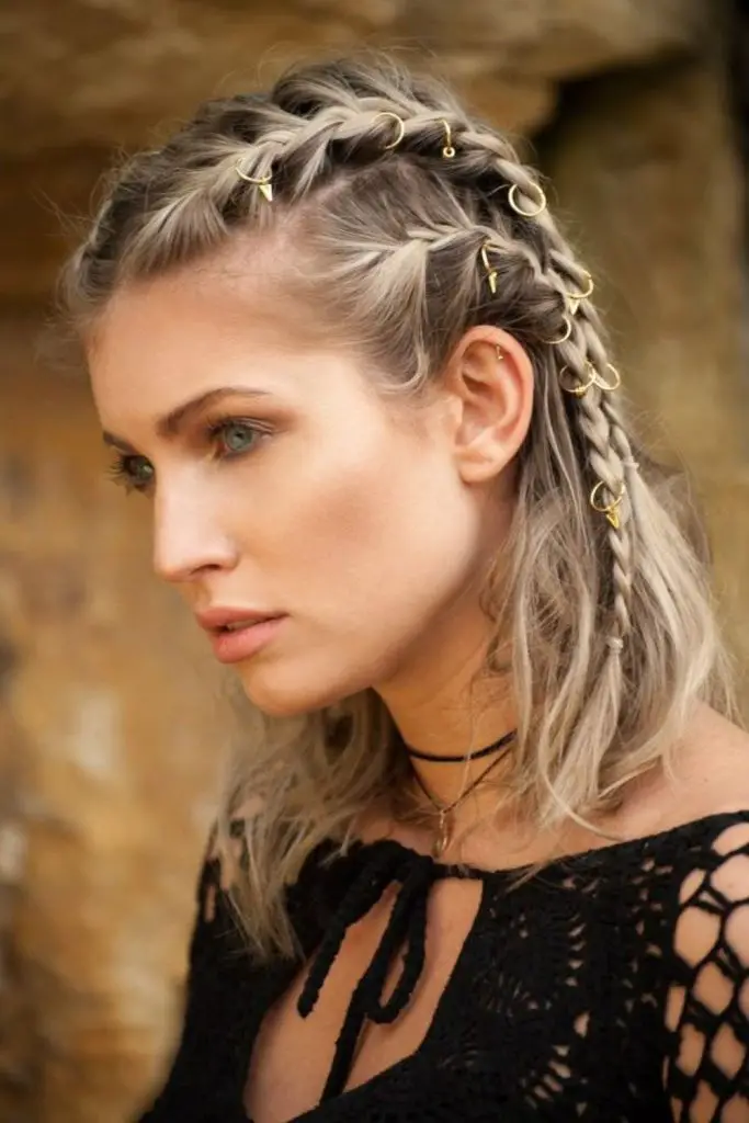 Adventurous Viking braids showcasing strength and creativity.