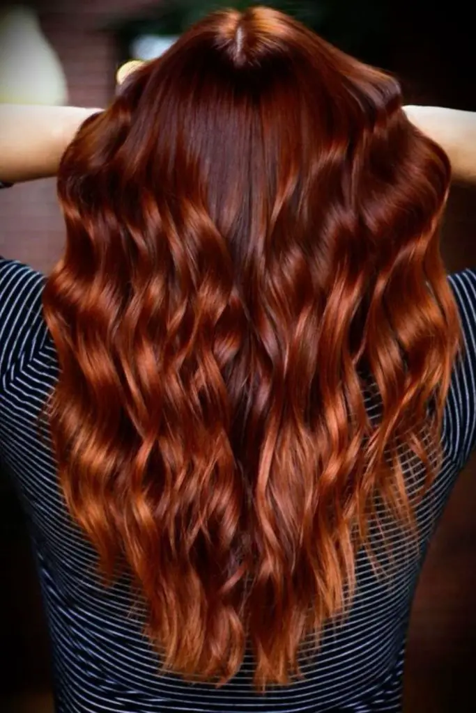 Modern auburn and copper color harmony.