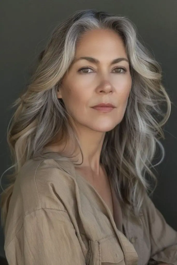 "Ash blonde base with stormy greys."