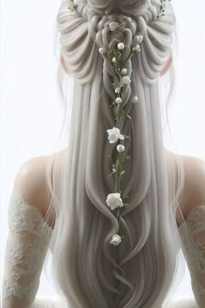 Decorative hair vine in winter curls.