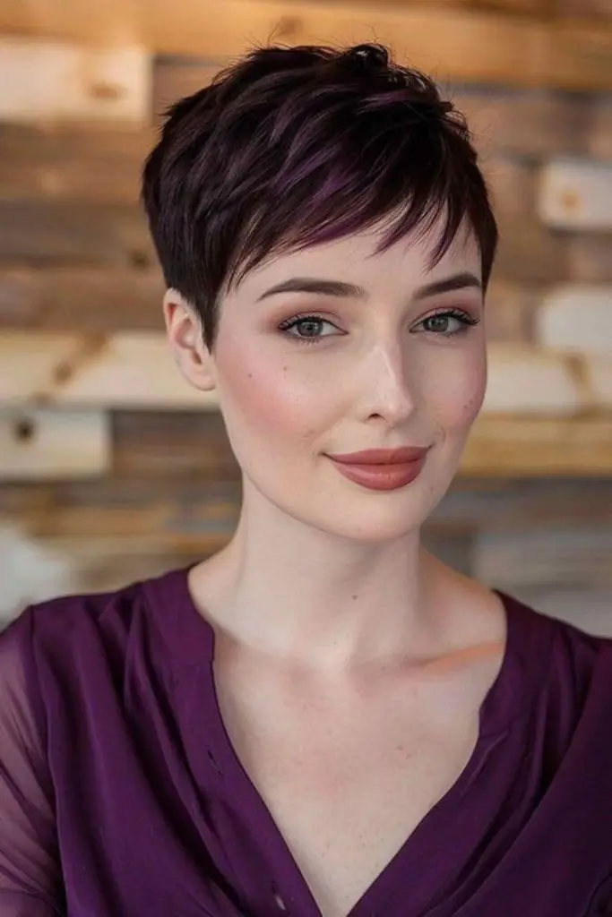 Blunt pixie with refined, tapered edges.