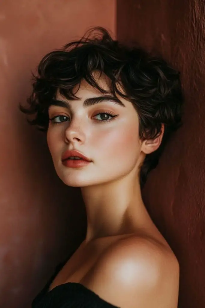 Playful pixie with curled ends.