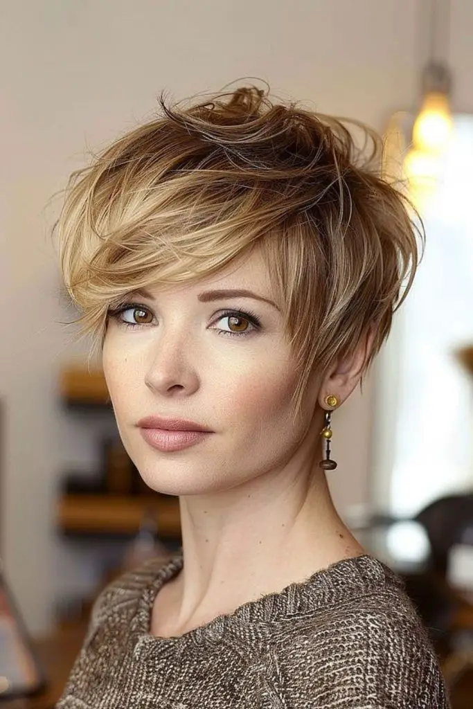 Soft layers with voluminous fringe.