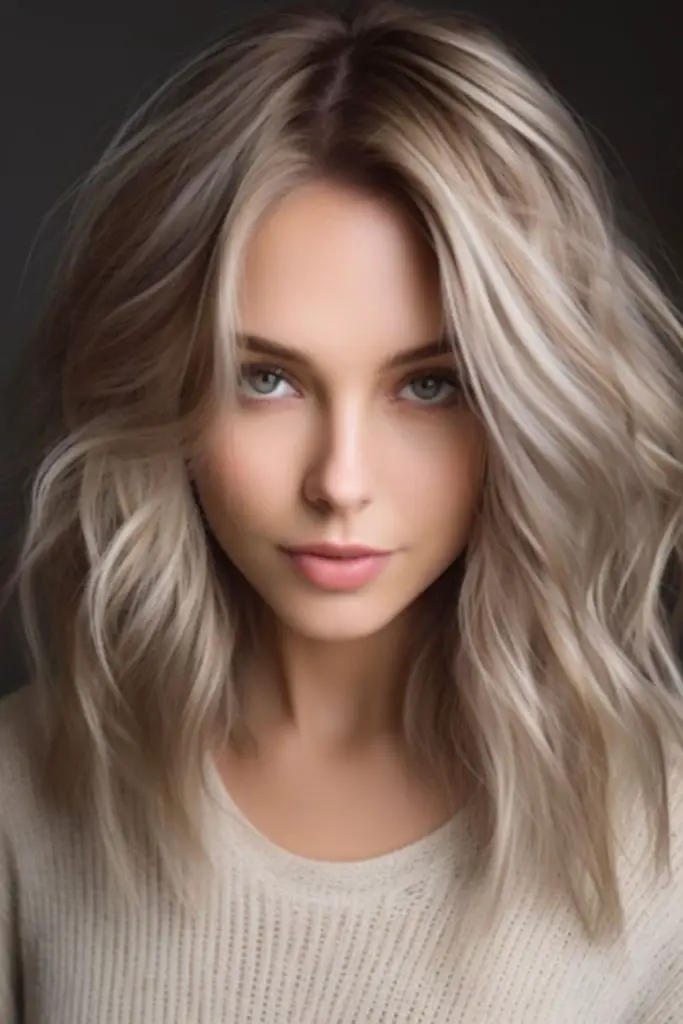 Tousled layers with frosty blonde appeal.