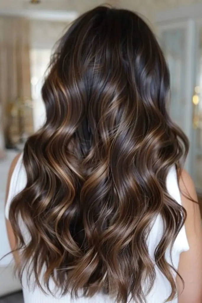 Chestnut tones with frosty accents.