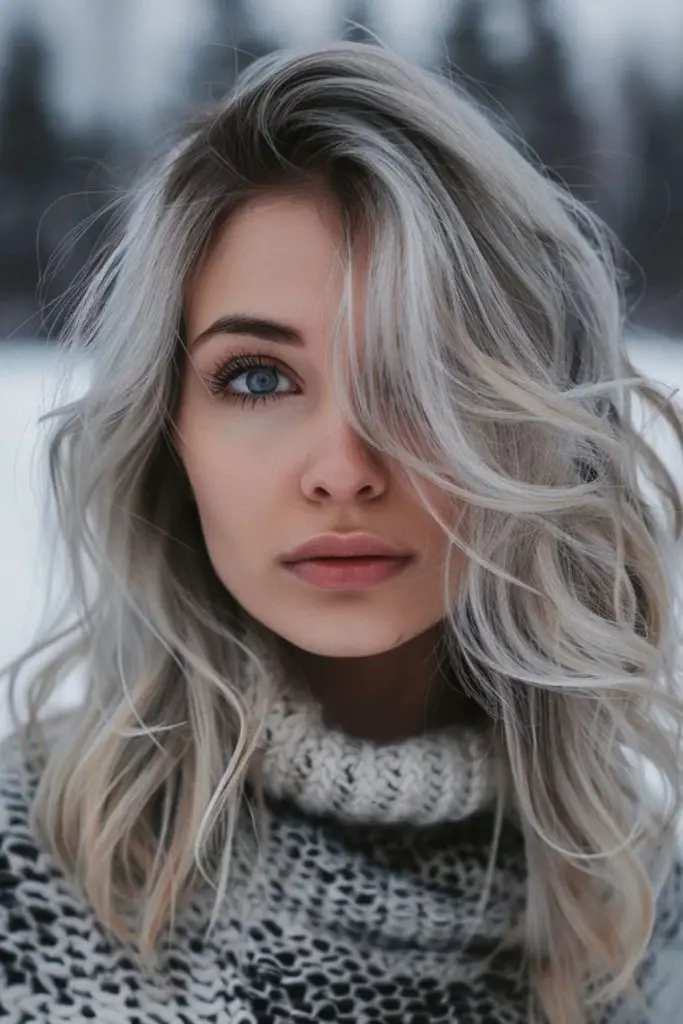 Subtle ombre with frosted blonde shades.
