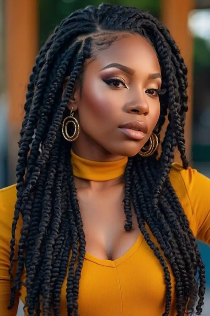 "Layered lengths create dynamic, full twists."