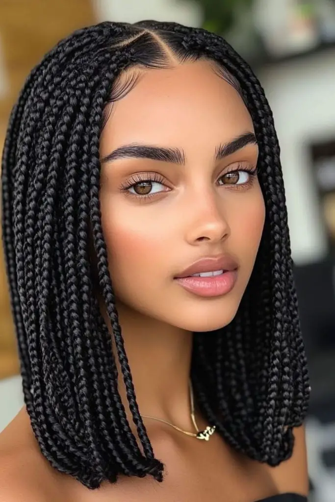 "Chic, short twists with modern flair."