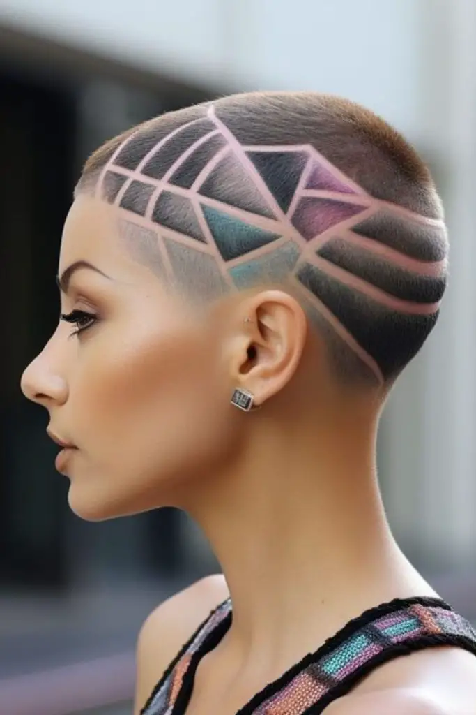 Shaved designs elevate classic mushroom cut.