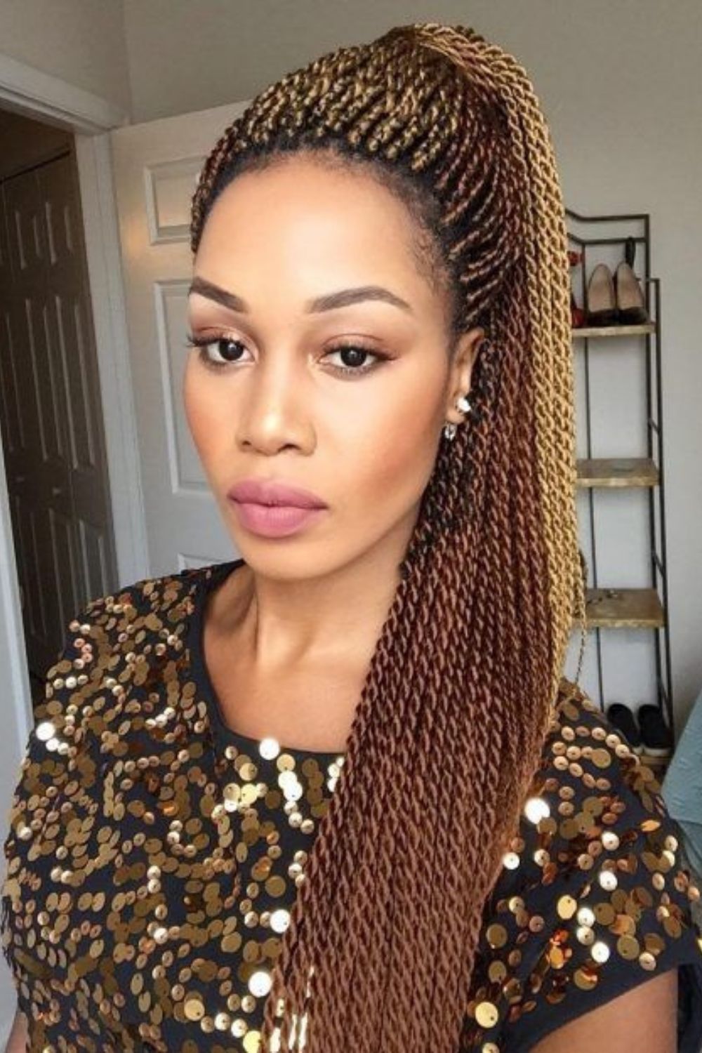 "Gradient ombre twists with bold hues."