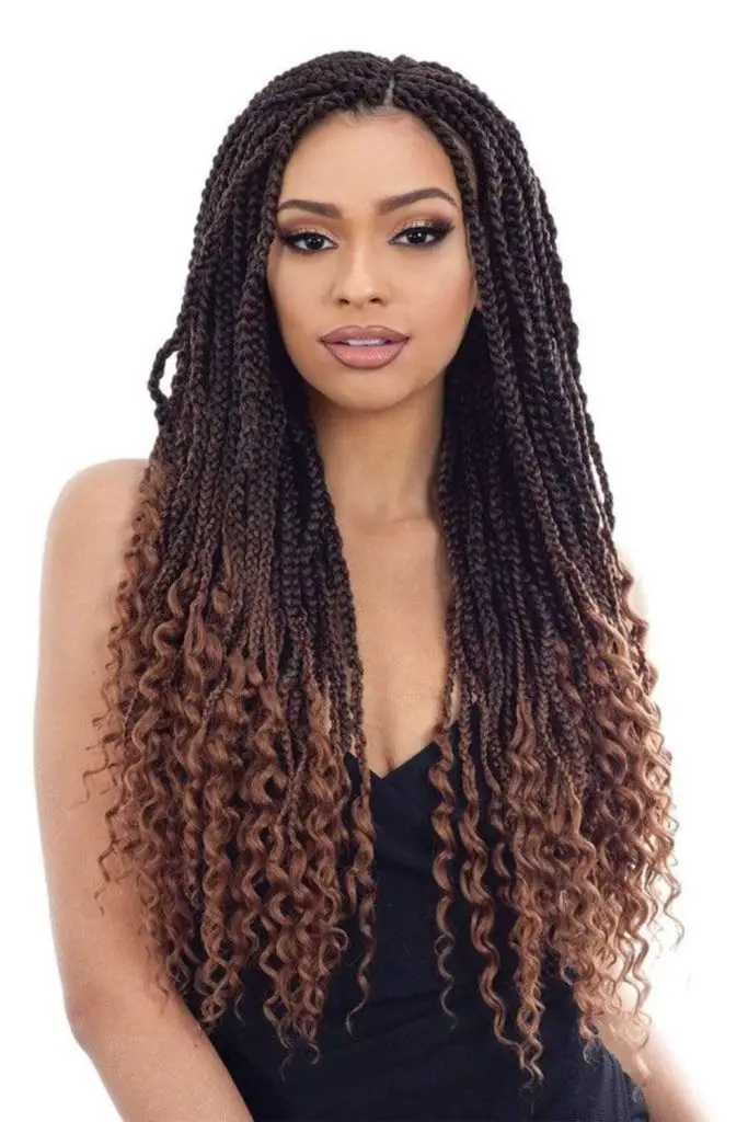 "Twists with curled ends for added texture."
