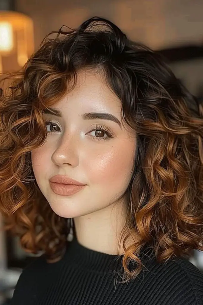 Textured lob highlights soft, bouncy spirals.