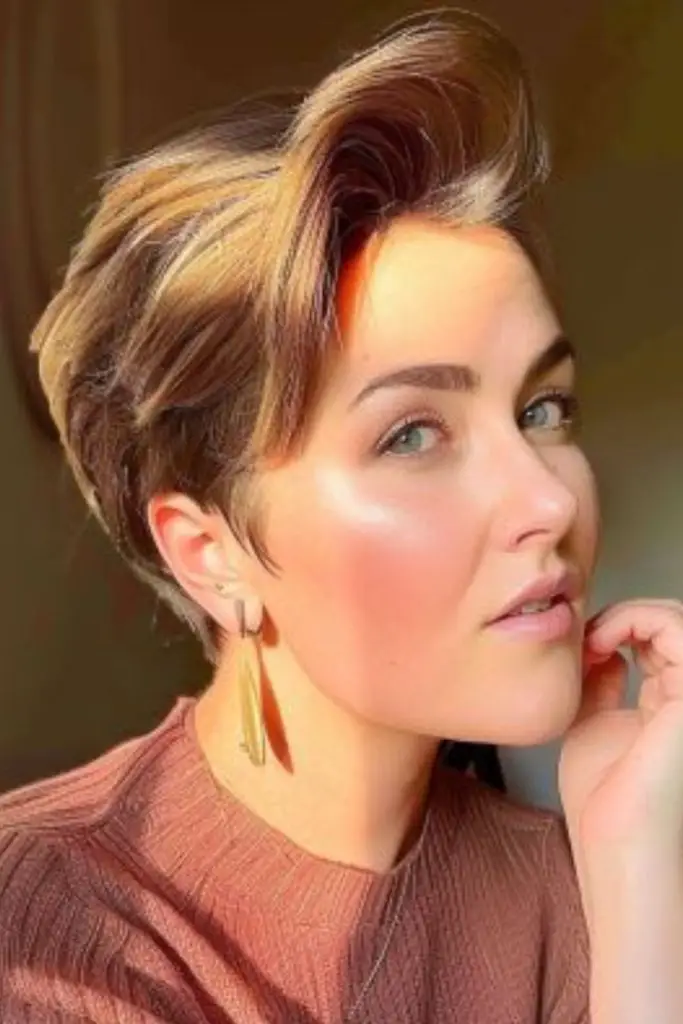 Classic side-swept vintage pixie style.